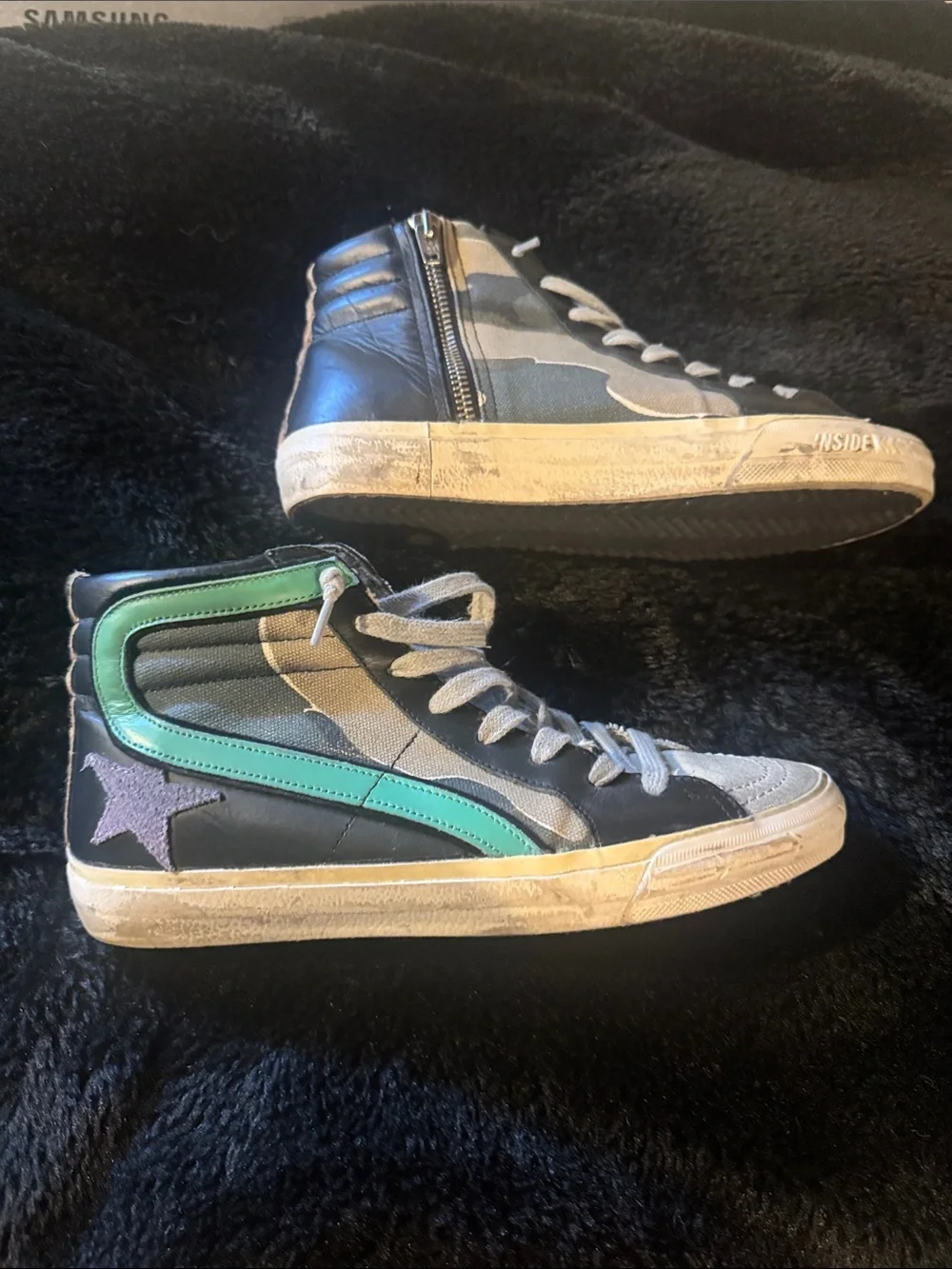 Golden goose slides, camo